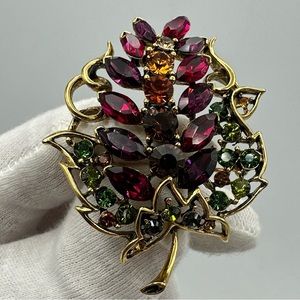 Vintage Signed RJ Graziano Multicolored Brooch #677